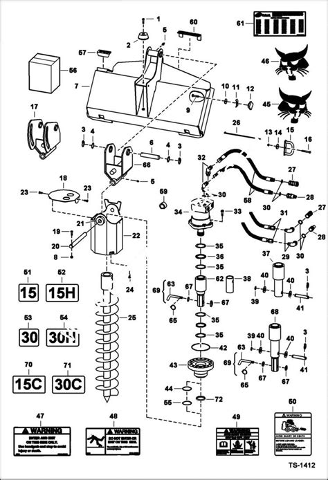 bobcat skid steer post hole auger|bobcat 15c auger parts diagram.